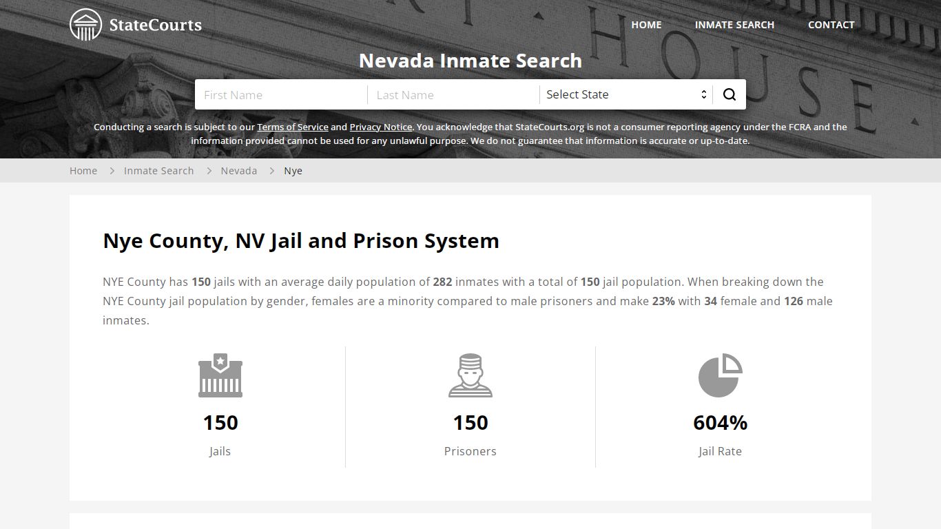 Nye County, NV Inmate Search - StateCourts