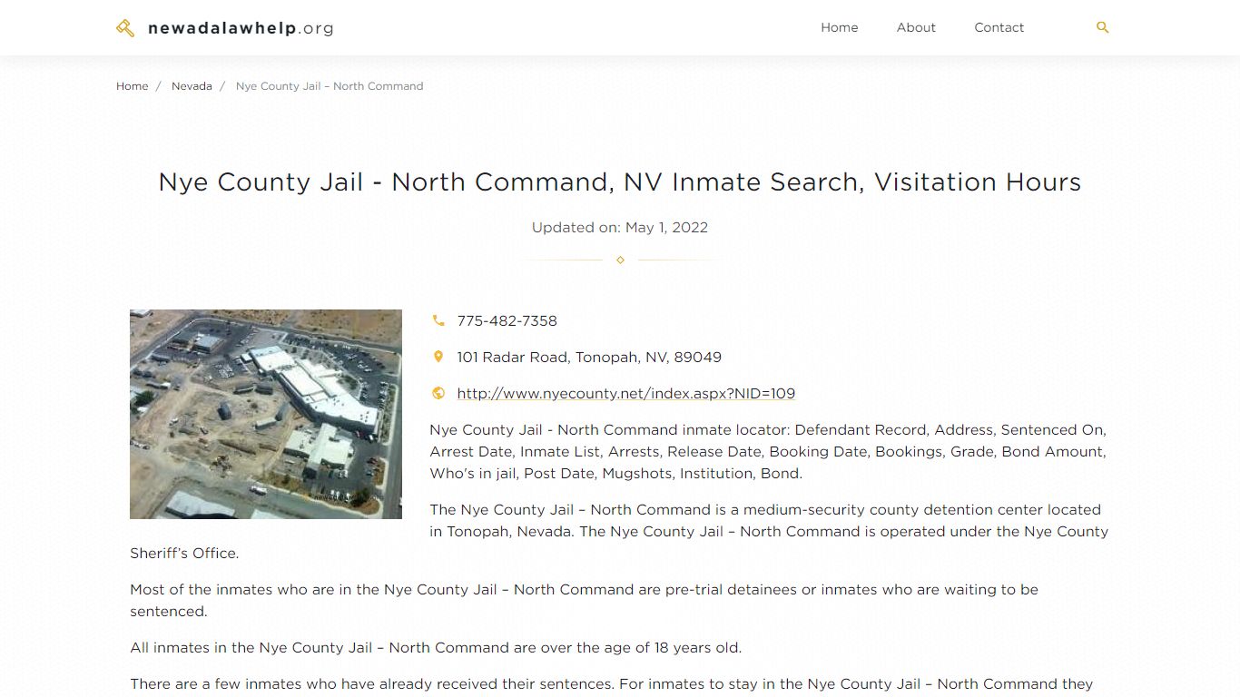 Nye County Jail - North Command, NV Inmate Search ...