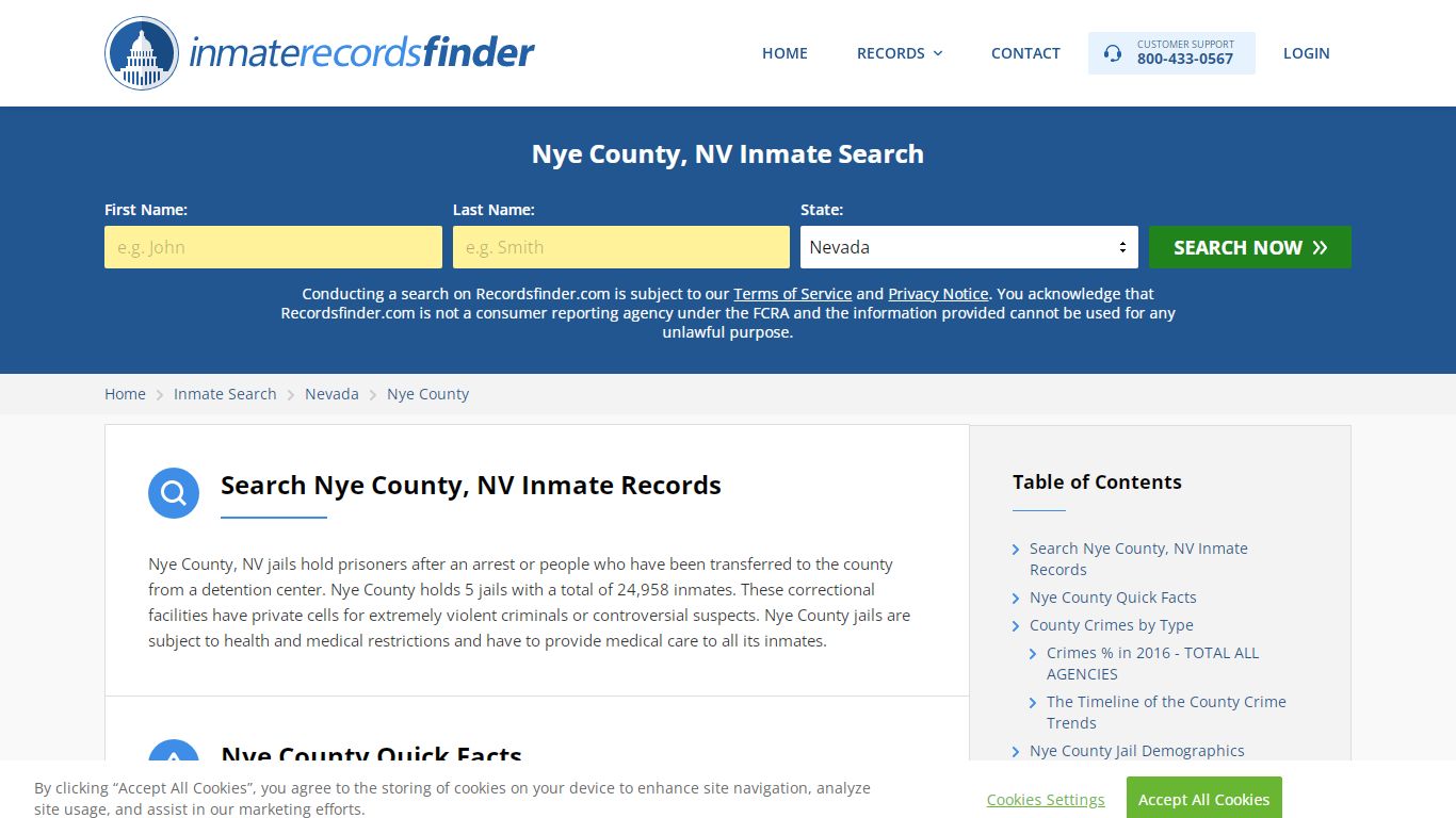 Nye County, NV Inmate Lookup & Jail Records Online
