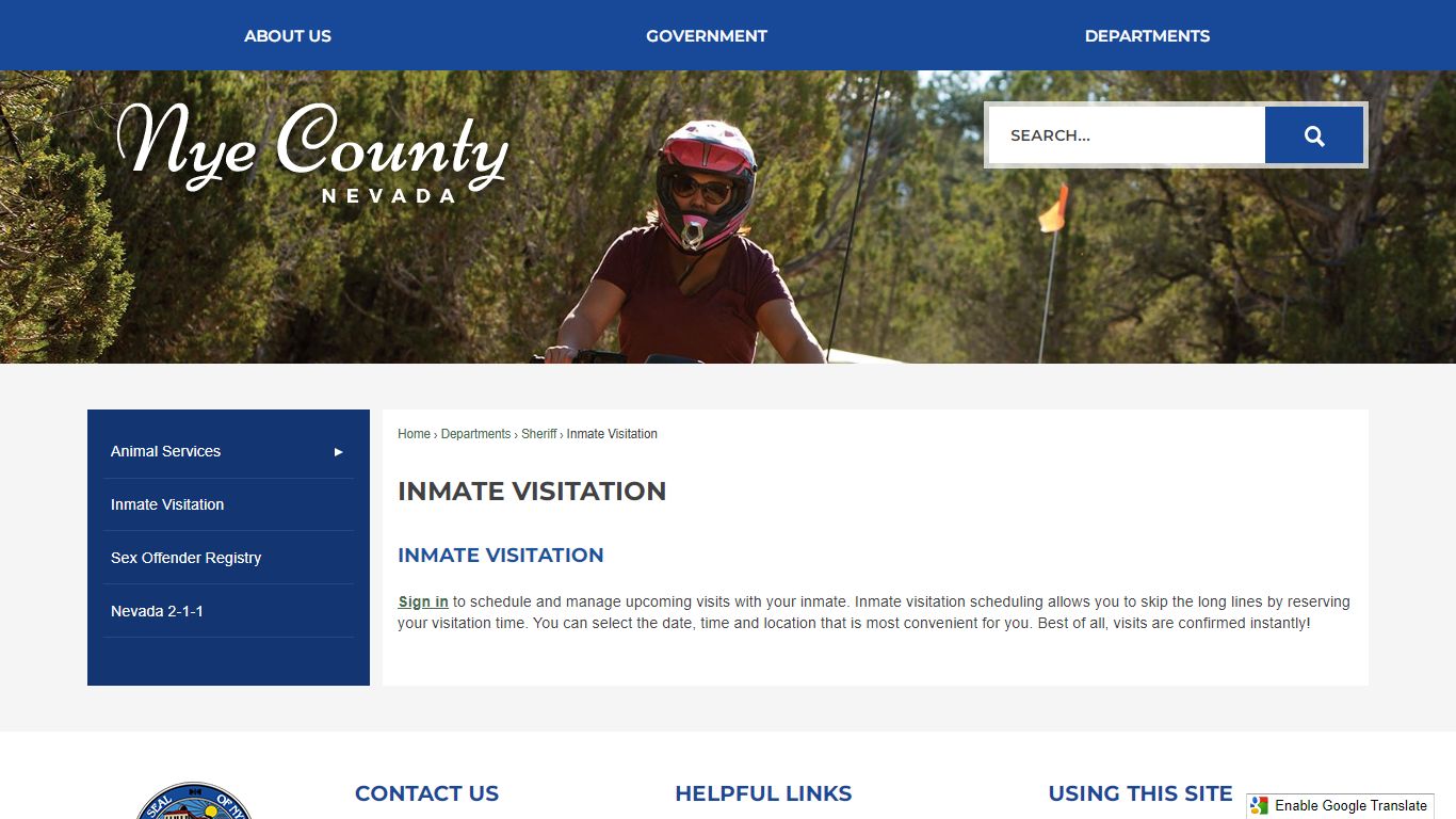 Inmate Visitation | Nye County, NV Official Website